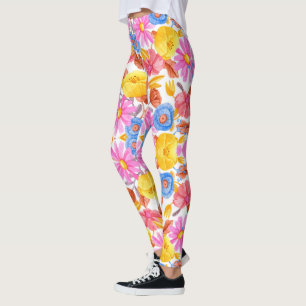 Leggings featuring a vibrant floral pattern 