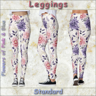 LEGGINGS - Flowers of Pink & Blue