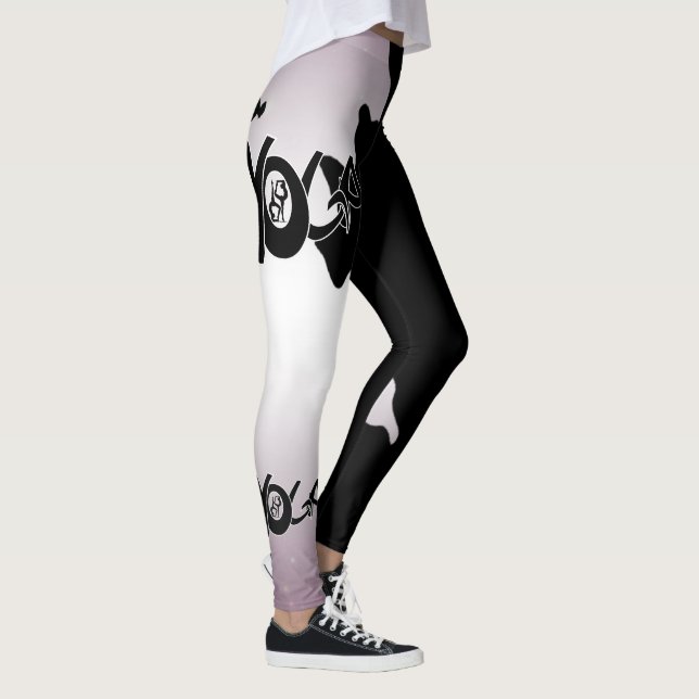 Leggings for Black Yoga with Cut (Right)