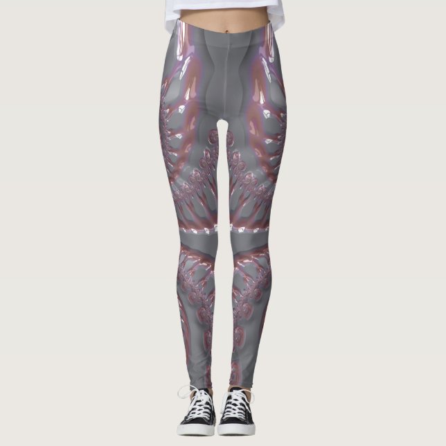 Leggings ~glossy pastel pink white ~ Original (Front)
