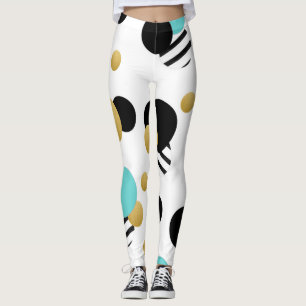 Leggings: Gold and light blue circles Leggings