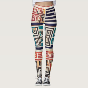 Leggings Greek Key Print