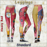 LEGGINGS - "Heavy Red" - Abstract Art Image<br><div class="desc">An abstract art image entitled "Heavy Red" (1924) by Wassily Kandinsky is featured on these colourful Leggings. Available in five women's sizes (XS, S, M, L, XL). See "About This Product" description below for general sizing and product info, The abstract image covers the entire pair of leggings by default. ►It...</div>