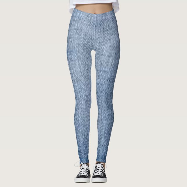 leggings jeans blue florat modern black chic (Front)