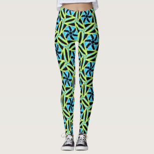 Leggings Jimette blue and black yellow Design