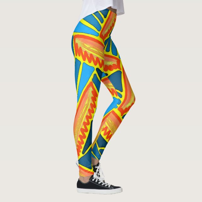 Leggings Jimette Blue yellow orange design (Right)