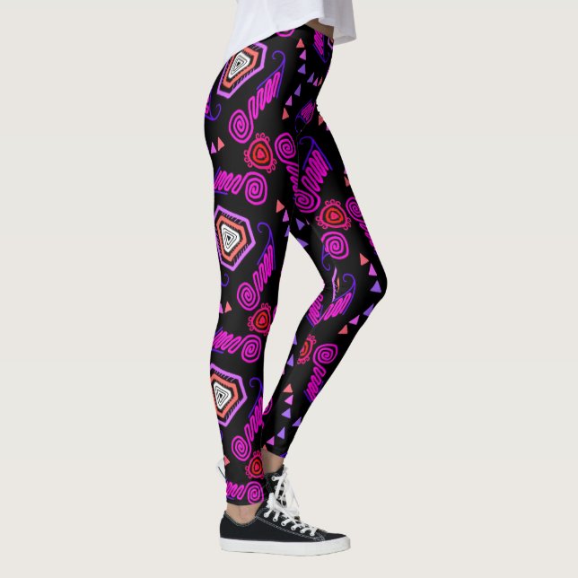 Leggings Jimette Design red pink black (Right)