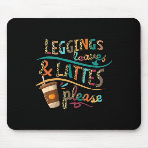 Leggings Leaves and Lattes Please Vintage Pumpkin Mouse Pad