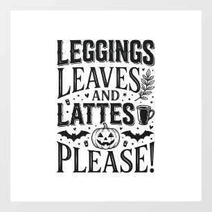 Leggings Leaves Lattes Halloween Fall Coffee Desig