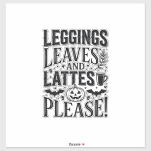 Leggings Leaves Lattes Halloween Fall Coffee Desig