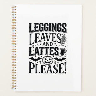 Leggings Leaves Lattes Halloween Fall Coffee Desig Planner