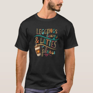 Leggings Leaves & Lattes Please Vintage Pumpkin Le T-Shirt
