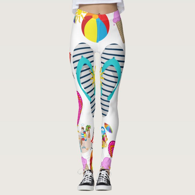 Leggings Long Beach Summer (Front)