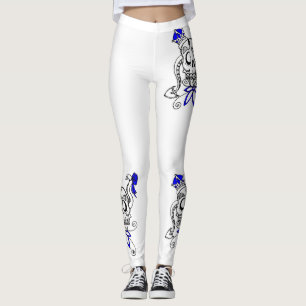Leggings love purple design.