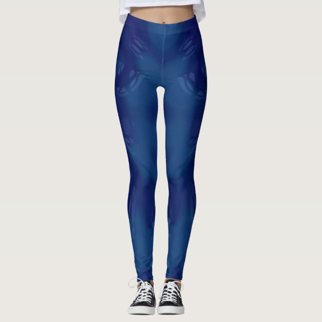 Leggings ~ mottled blues (Front)