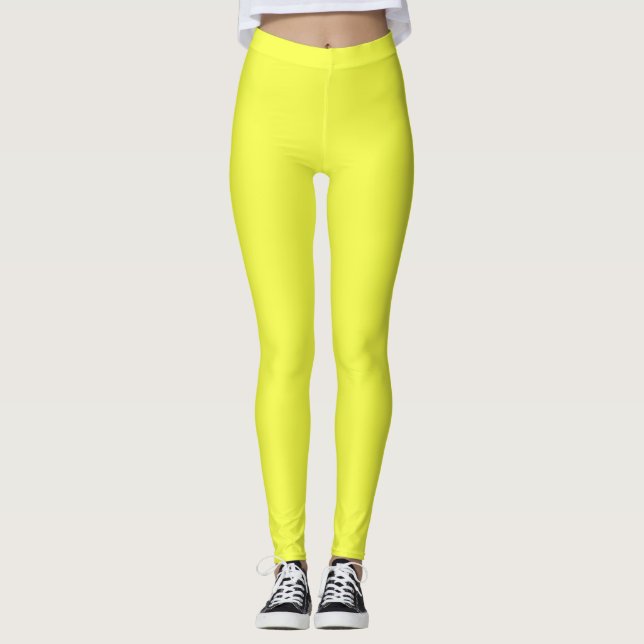 Leggings, Neon Yellow Leggings (Front)