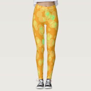 Leggings Orange with Bubbles