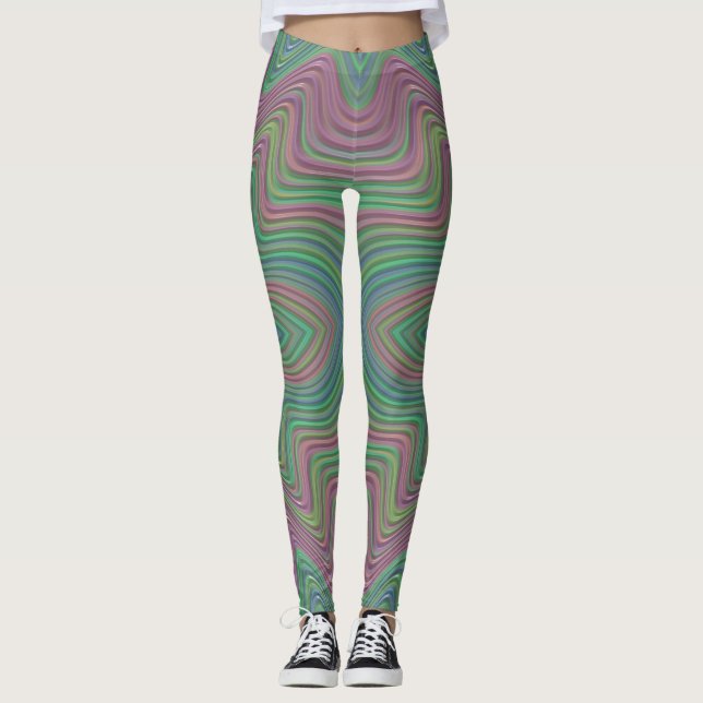Leggings ~pastel mauve green blue ~ Original (Front)