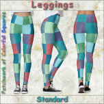 LEGGINGS - "Patchwork of Colourful Squares<br><div class="desc">An patchwork-style image of Colourful Squares featured on these Leggings. Available in five women's sizes (XS, S, M, L, XL). See "About This Product" description below for general sizing and product info, The patchwork-style image covers the entire pair of leggings by default. ►It cannot be removed or replaced. ►Customise/personalise by...</div>