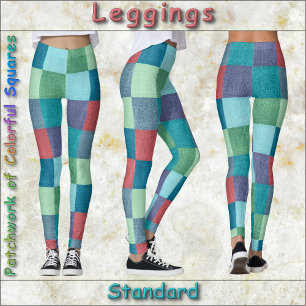 LEGGINGS - "Patchwork of Colourful Squares