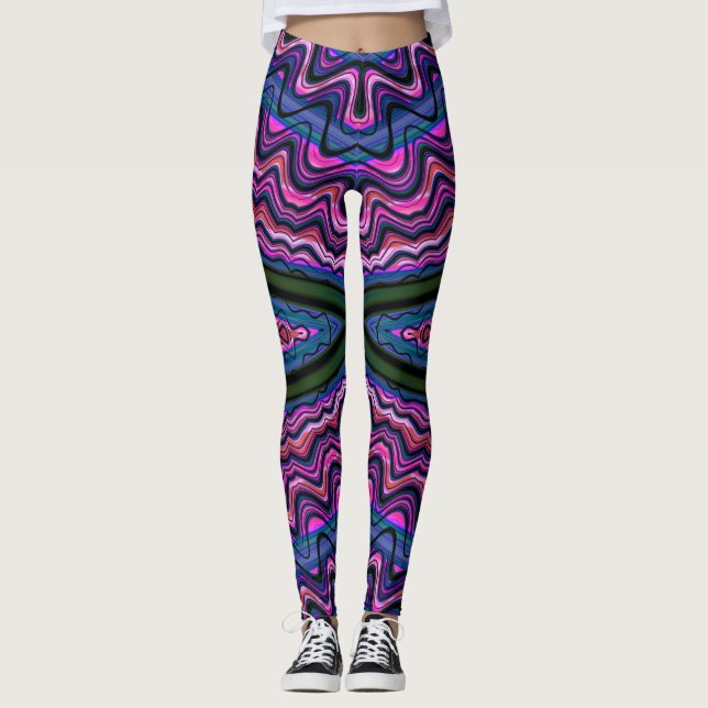 Leggings ~ pink green blue ~ Original (Front)