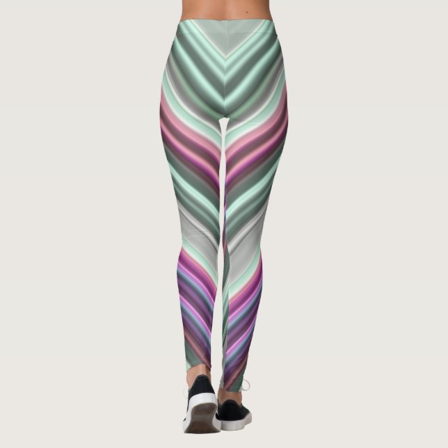 Leggings ~ pink mauve green ~ Original (Back)