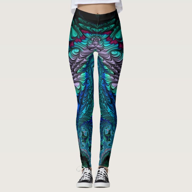 Leggings ~ purple blue green black ~ Original (Front)