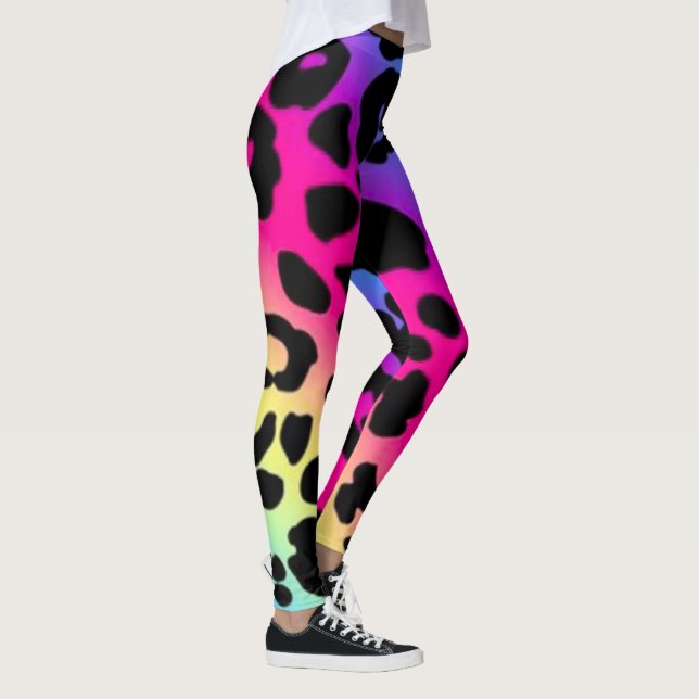 Leggings/Rainbow Coloured Leopard Print Leggings (Right)