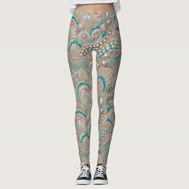 Leggings ~ Shells and Pearls ~  (Front)