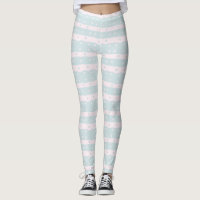 Leggings So Cute Blue Wavey Lines