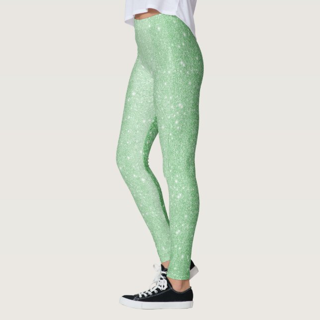Leggings - Sparkling Green Ombre (Left)