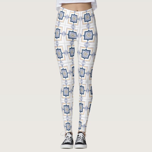 Leggings with a geometric pattern (Front)