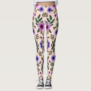 Leggings with a vibrant floral pattern