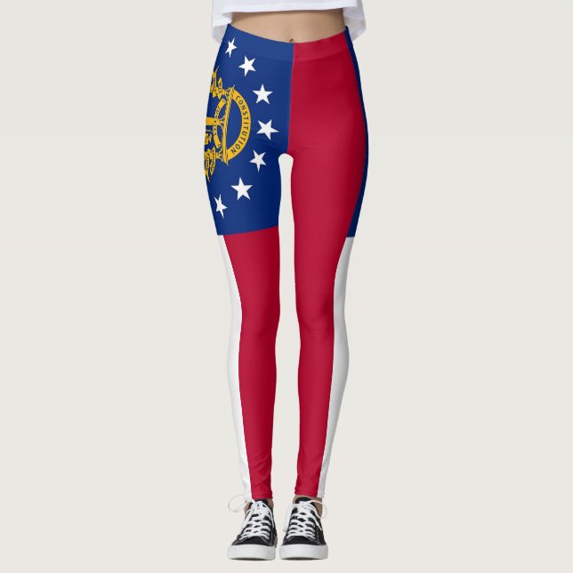 Leggings with flag of Georgia State, USA (Front)