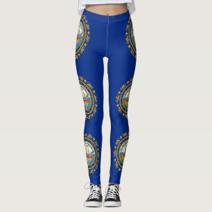 Leggings with flag of New Hampshire State, USA