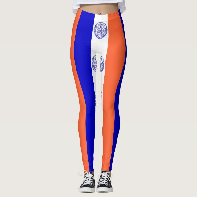 Leggings with flag of New York City, USA (Front)