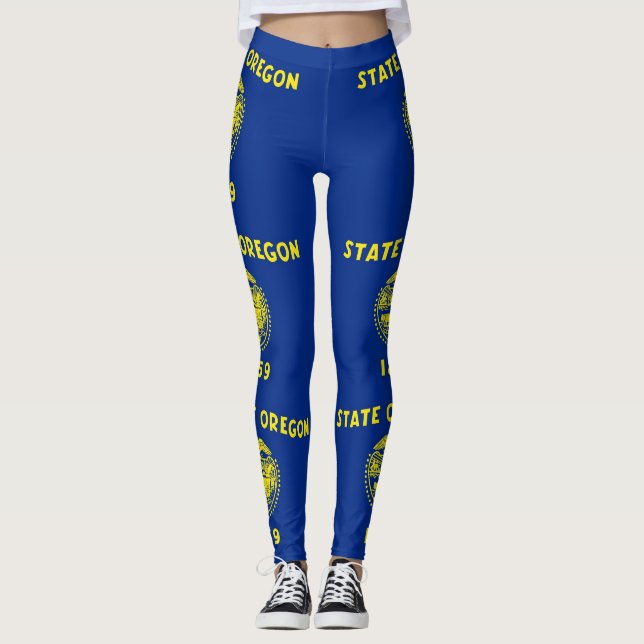 Leggings with flag of Oregon State, USA (Front)
