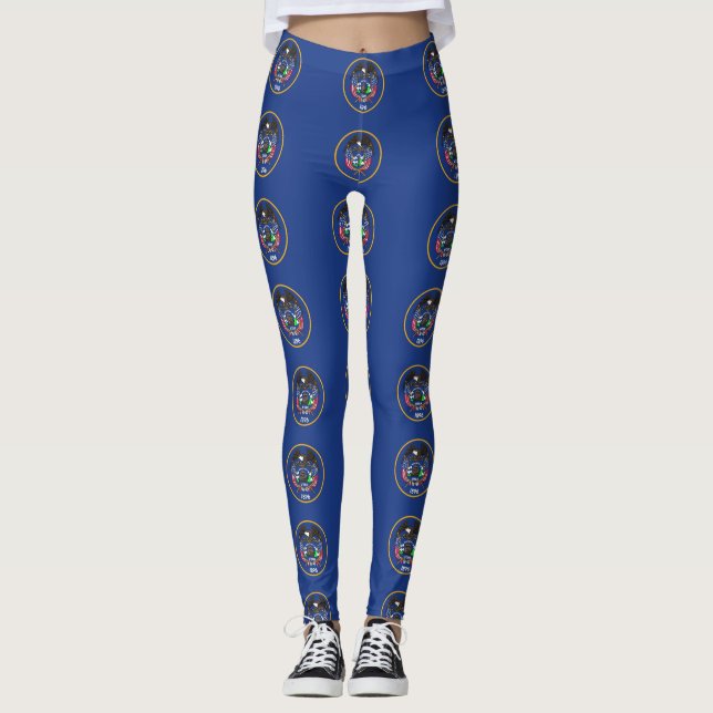 Leggings with flag of Utah, USA (Front)