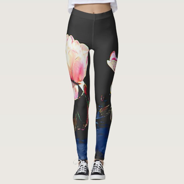 Leggings with Large Stained Glass Flower (Front)