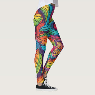 Leggings with Rainbow Colour Patterns