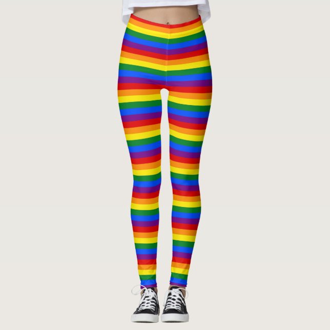 Leggings with Rainbow Pride flag of LGBT (Front)