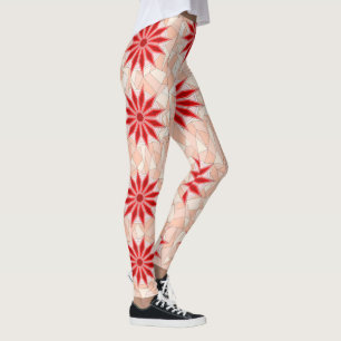 Leggings with red warm art