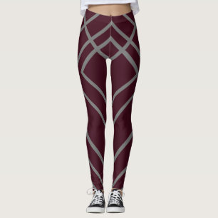 Leggings with Wine and grey stripes