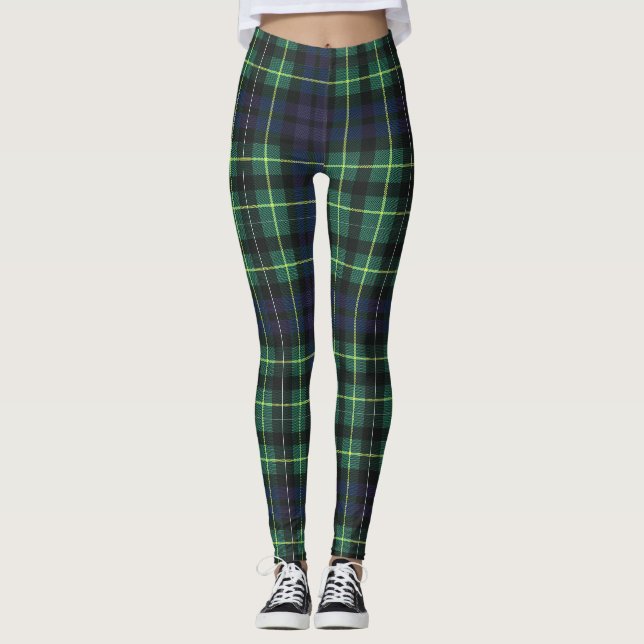 Leggings - Yellow, Green & Blue Tartan (Front)