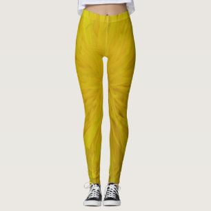 Leggins yellow dandelion pattern leggings