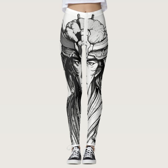 "Leggy Extravaganza: A Whimsical Cartoon Marvel on Leggings (Front)