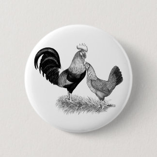 Leghorns Production Brown Chickens 6 Cm Round Badge