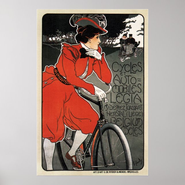 Legia Cycles Belgium Vintage Bicycle Poster Advert (Front)