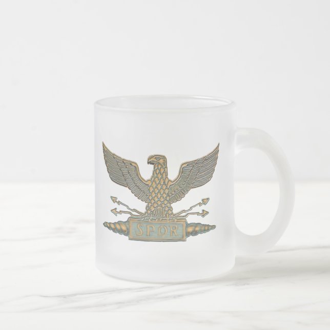 Legion Eagle Copper Frosted Glass Coffee Mug (Right)