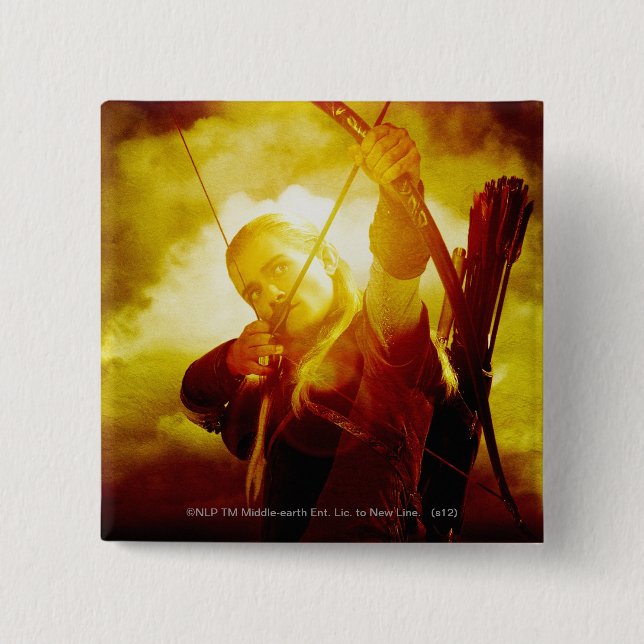 LEGOLAS GREENLEAF™ Shooting Arrow 15 Cm Square Badge (Front)